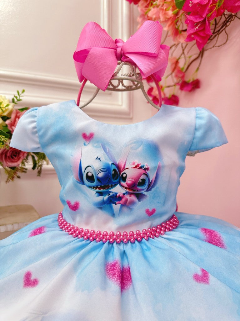 Vestido infantil azul de Lilo Stitch y Ángel en Fiestas del Amor