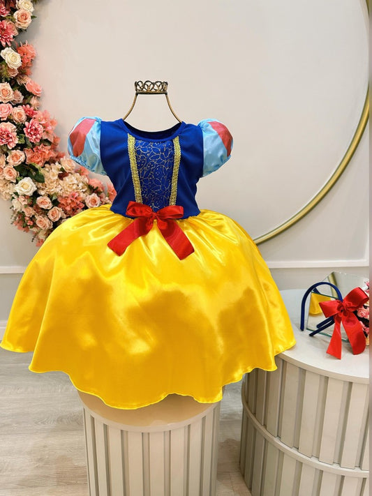 Disfraz infantil de Blancanieves con capa y tiara de oro amarillo