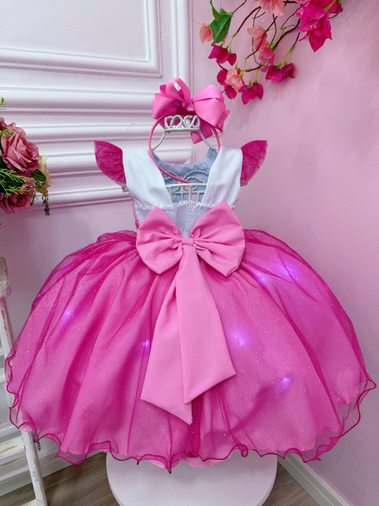 Vestido infantil de Lilo Stitch y Ángel con falda de fiesta LED