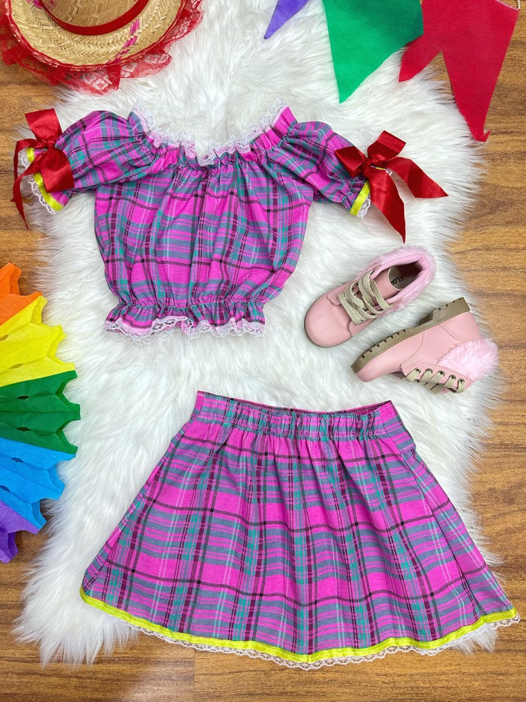 Set de chicles infantiles Junino de Gypsy Pink con cuadros coloridos 