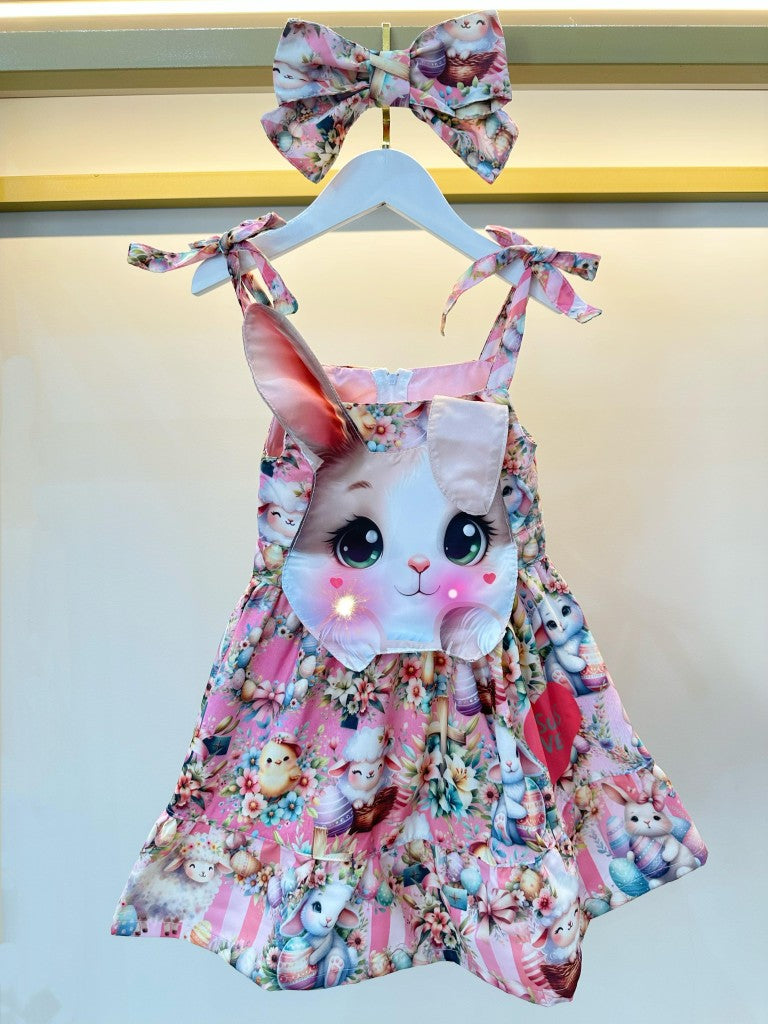 Vestido de fiesta infantil de conejito de Pascua de lujo