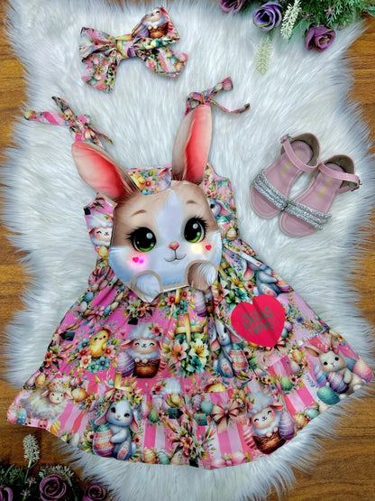 Vestido de fiesta infantil de conejito de Pascua de lujo