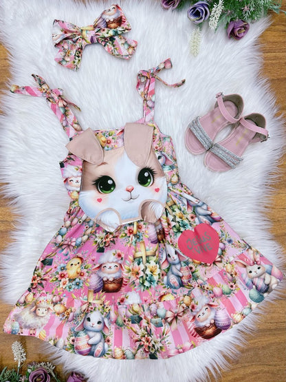 Vestido de fiesta infantil de conejito de Pascua de lujo