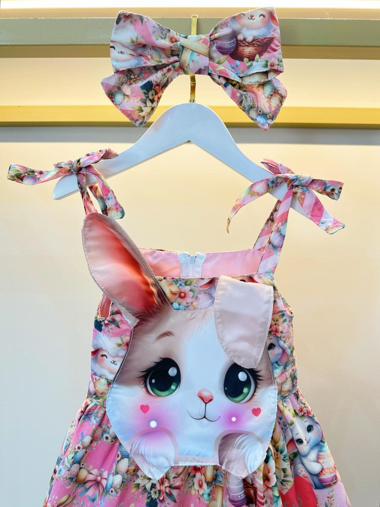 Vestido de fiesta infantil de conejito de Pascua de lujo