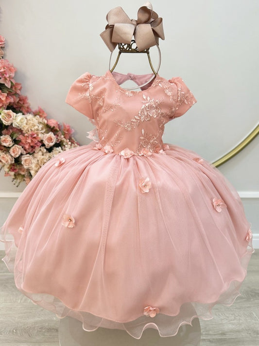 Vestido infantil de rosas de jardín encantado con encaje para fiestas