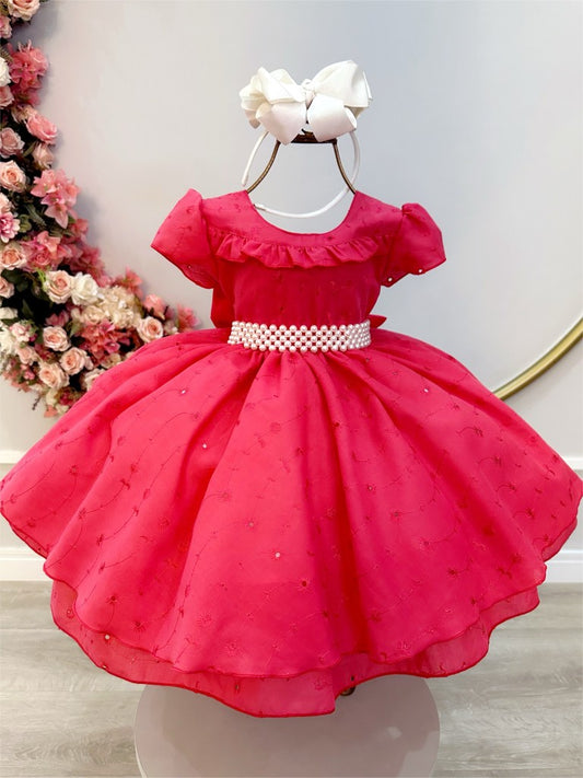 Vestido infantil Goiaba Laise con volantes para fiestas de niñas de flores de lujo