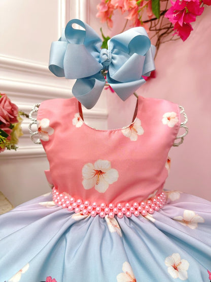 Vestido de fiesta floral rosa bebé de Lilo y Stitch de lujo