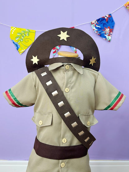Conjunto Disfraz Infantil Junino Cangaceiro Lampion Marrón 