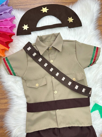 Conjunto Disfraz Infantil Junino Cangaceiro Lampion Marrón 
