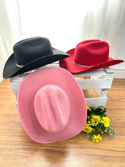 Sombrero de vaquero para niños rosa, rojo o negro