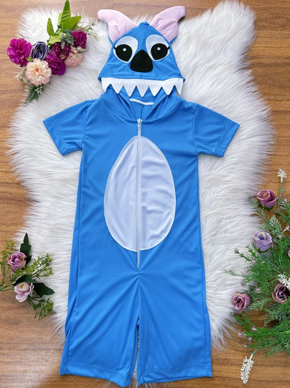 Disfraz infantil de Lilo y Stitch con temática azul de ángel