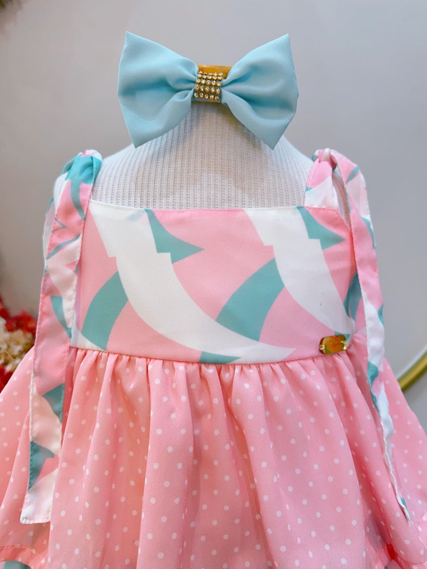 Vestido Infantil Casual Primavera Rosa Claro Colorido