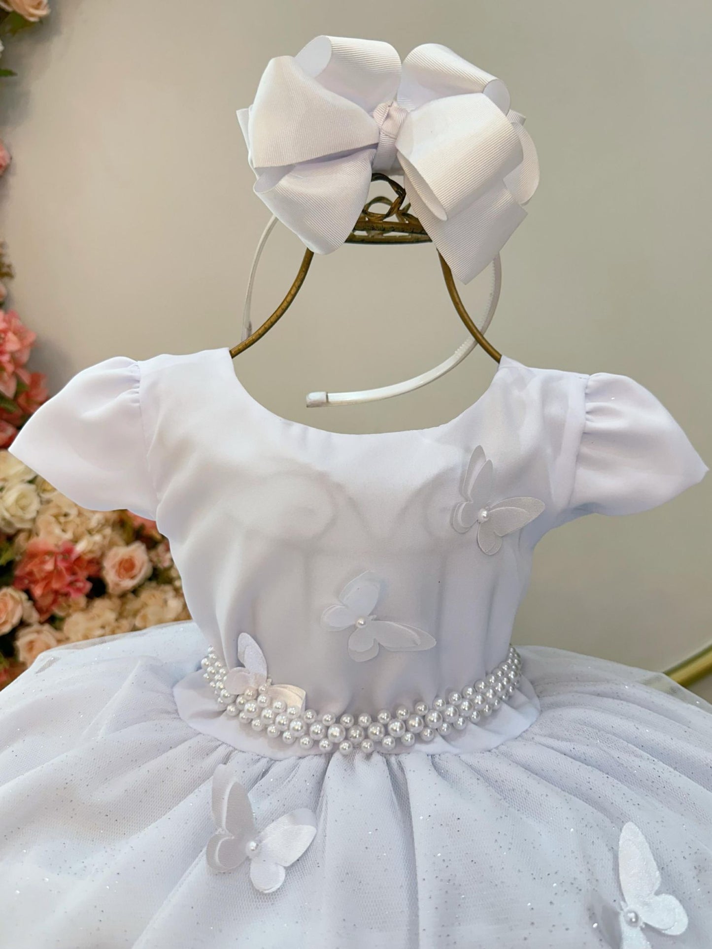 Vestido infantil blanco Jardín Encantado Fiestas de Lujo