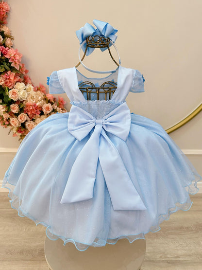 Vestido infantil azul claro Jardín Encantado Fiestas de Lujo