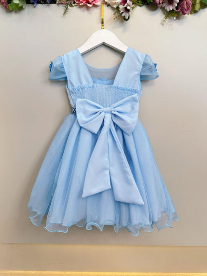 Vestido infantil azul claro Jardín Encantado Fiestas de Lujo