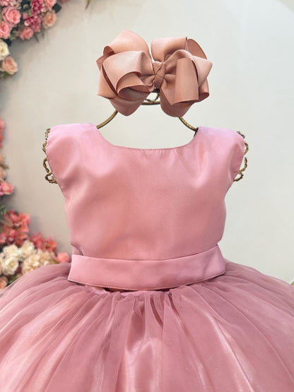 Vestido largo de niña de las flores con rosas para bodas de lujo 