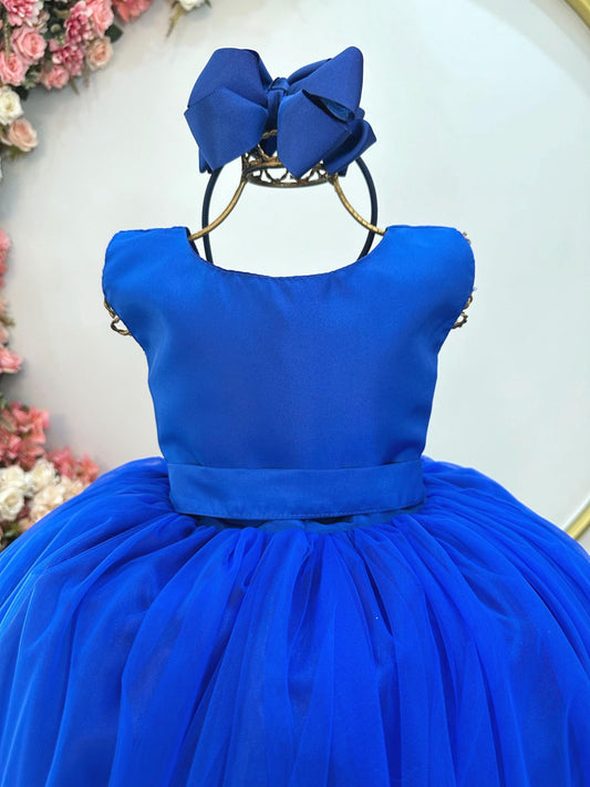 Vestido largo azul real para niña de las flores para fiestas de lujo 