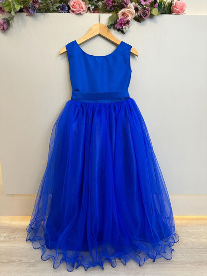 Vestido largo azul real para niña de las flores para fiestas de lujo 
