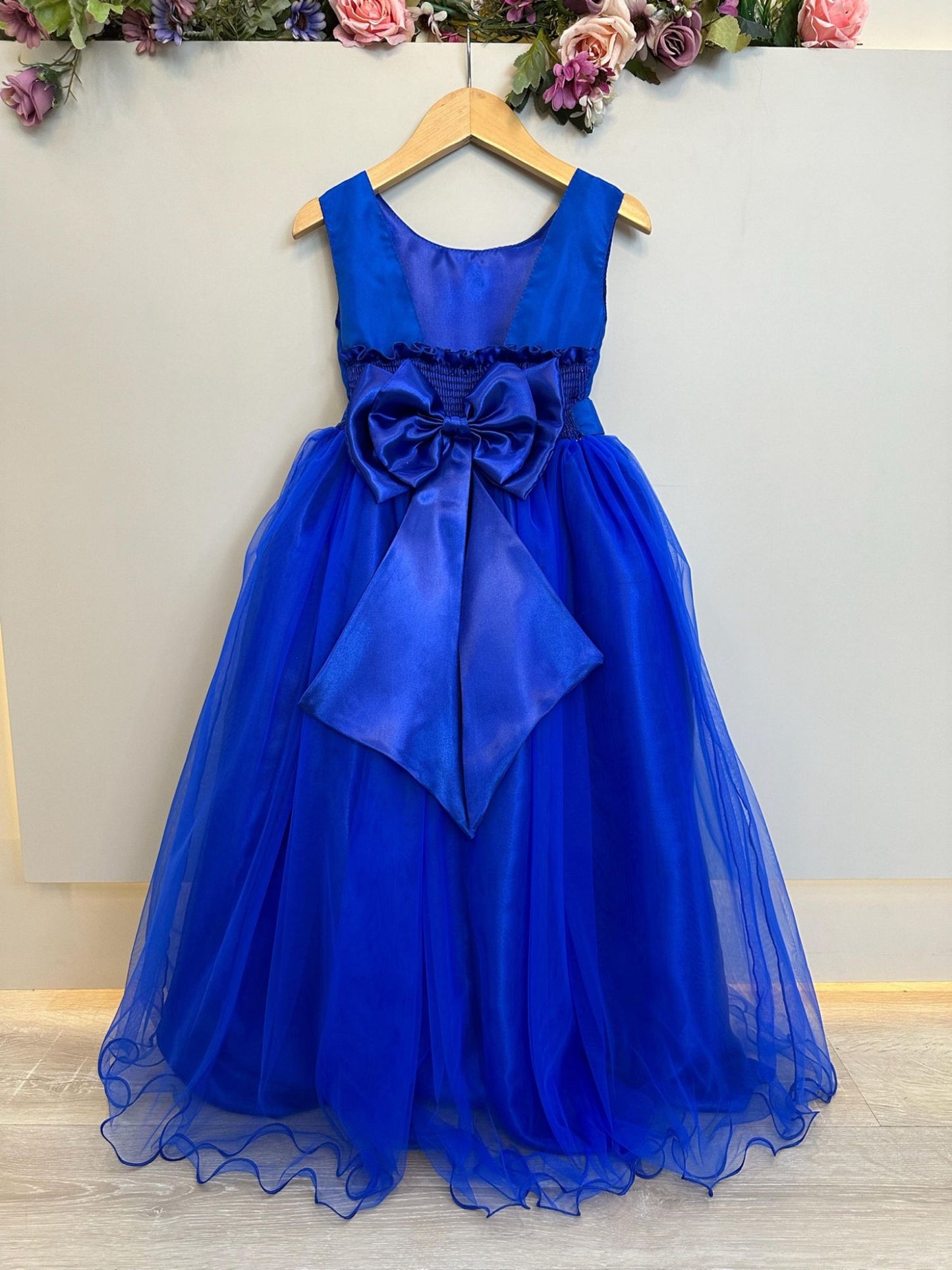 Vestido Infantil Longo Azul Royal Daminhas Festas Luxo