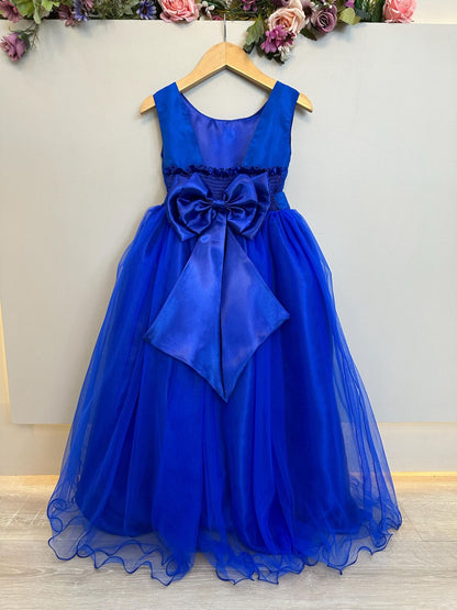 Vestido largo azul real para niña de las flores para fiestas de lujo 