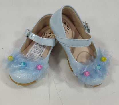 Zapatos infantiles de charol azul claro, Jardín Encantado de Lujo