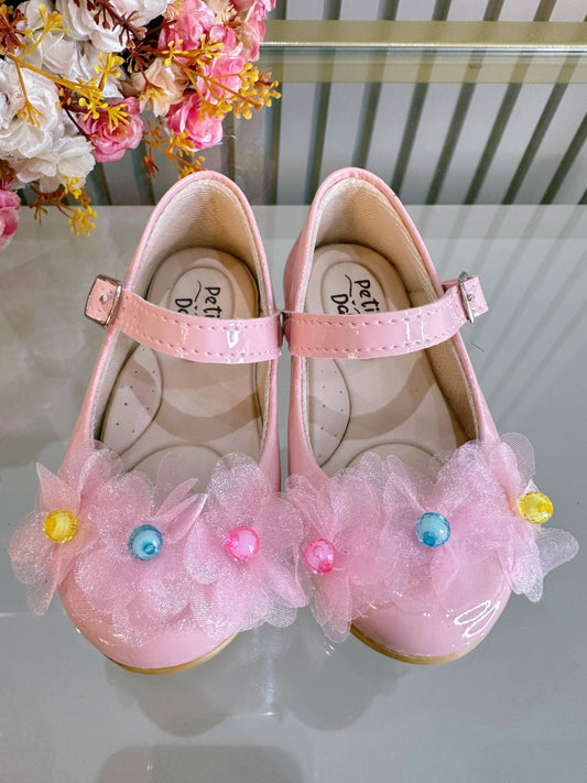 Sapatinho Infantil Rosa Verniz Jardim Encantado Luxo