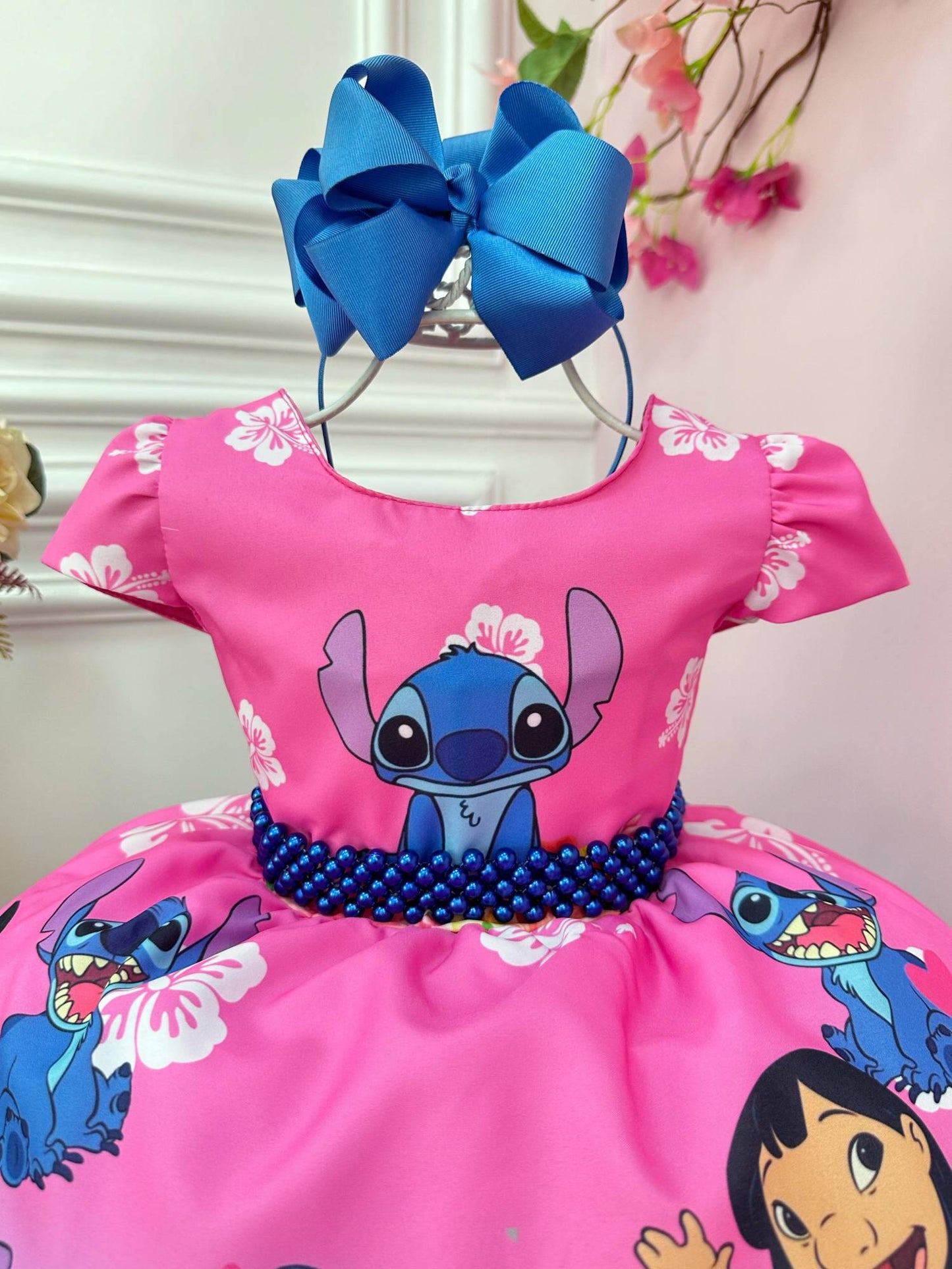 Vestido de fiesta rosa chicle de Lilo y Stitch