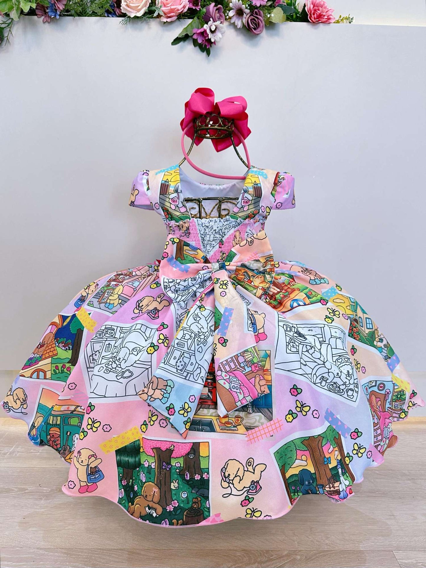 Vestido Infantil Bobbie goods Festas Pinte e Lave + Canetinhas 12 Cores