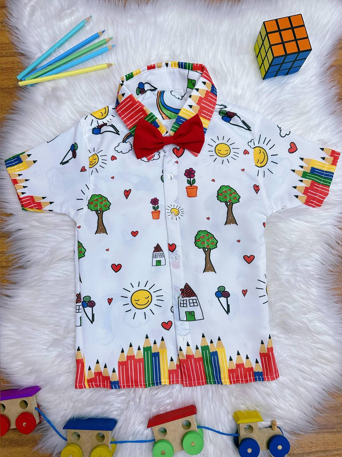 Camisa de acuarela con corbata de fiesta de lujo