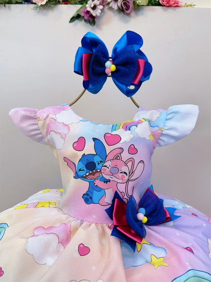 Vestido infantil colorido de Lilo Stitch y Ángel enamorado