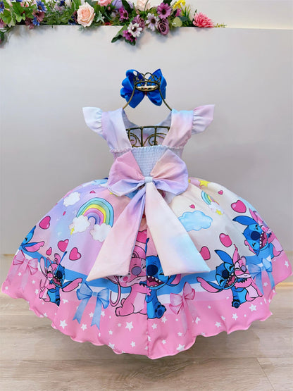 Vestido infantil colorido de Lilo Stitch y Ángel enamorado