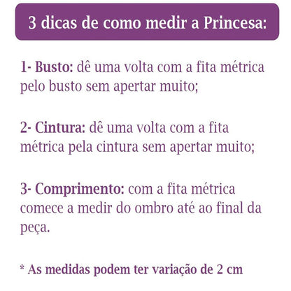 Vestido Infantil Princesa Branca de Neve Longo Com Capa