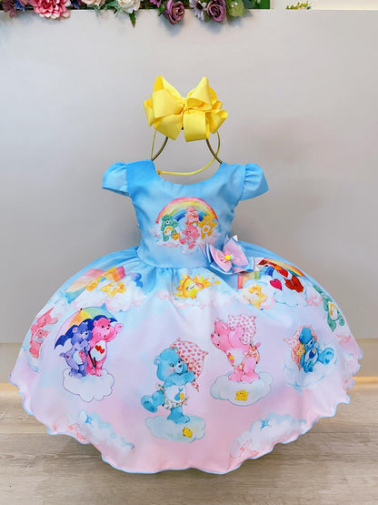 Vestido azul infantil para fiestas de cumpleaños de los Ositos Cariñositos