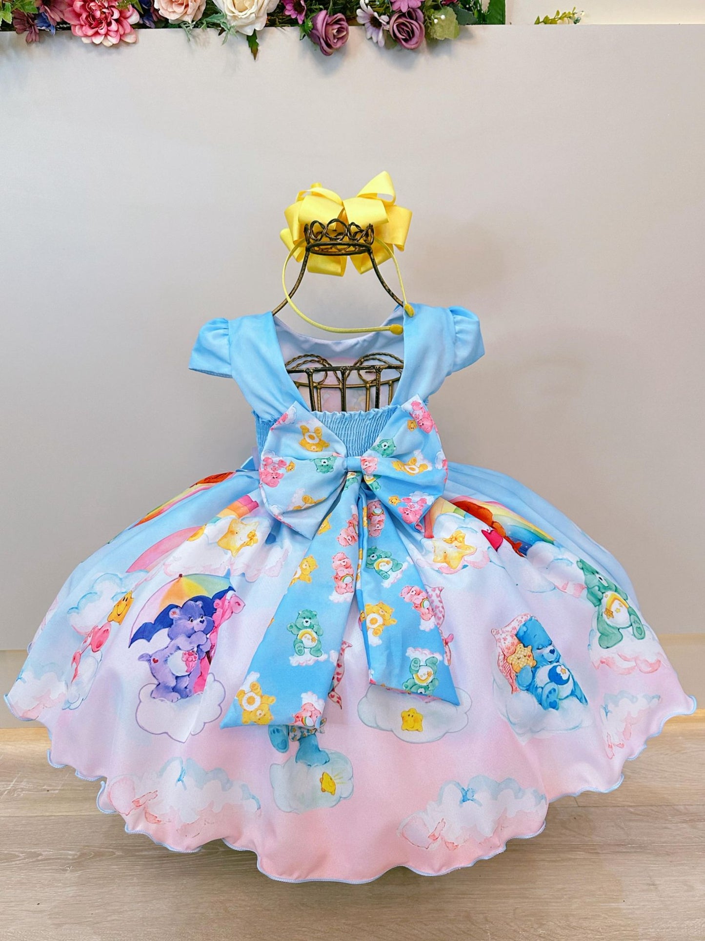 Vestido azul infantil para fiestas de cumpleaños de los Ositos Cariñositos