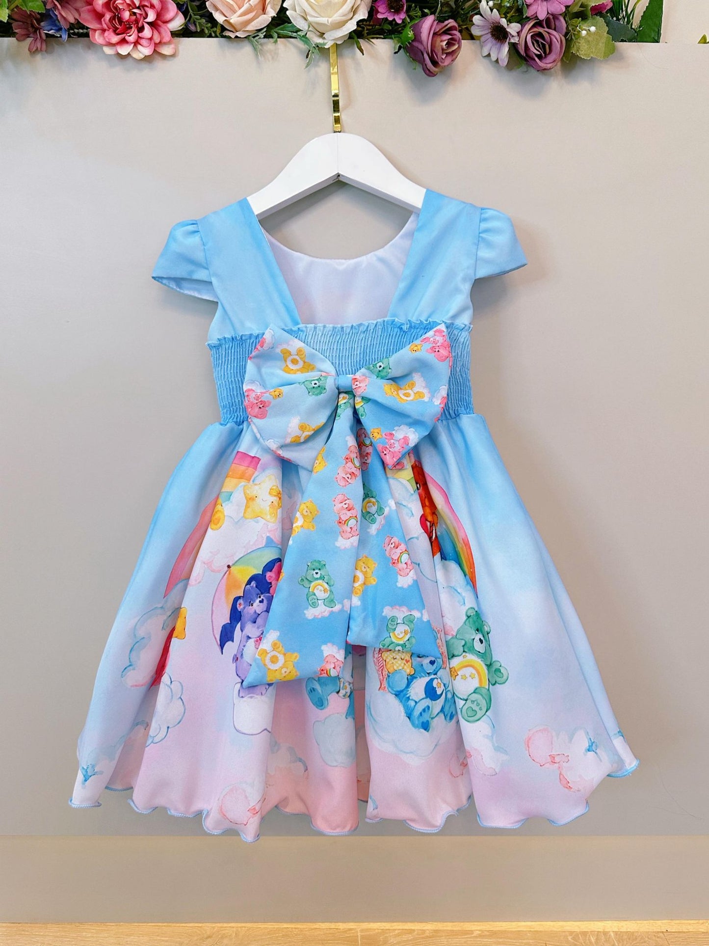Vestido azul infantil para fiestas de cumpleaños de los Ositos Cariñositos