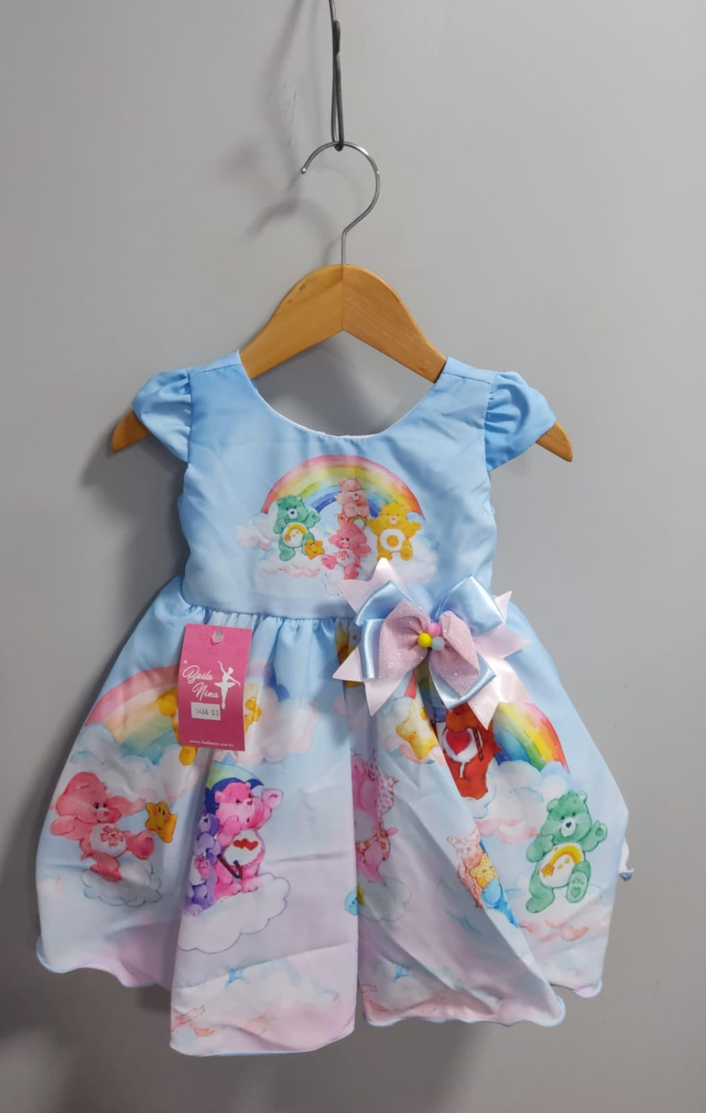 Vestido azul infantil para fiestas de cumpleaños de los Ositos Cariñositos