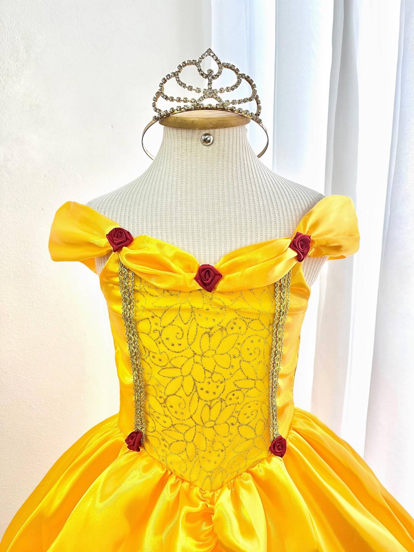 Disfraz infantil de La Bella y la Bestia amarillo oscuro para fiestas