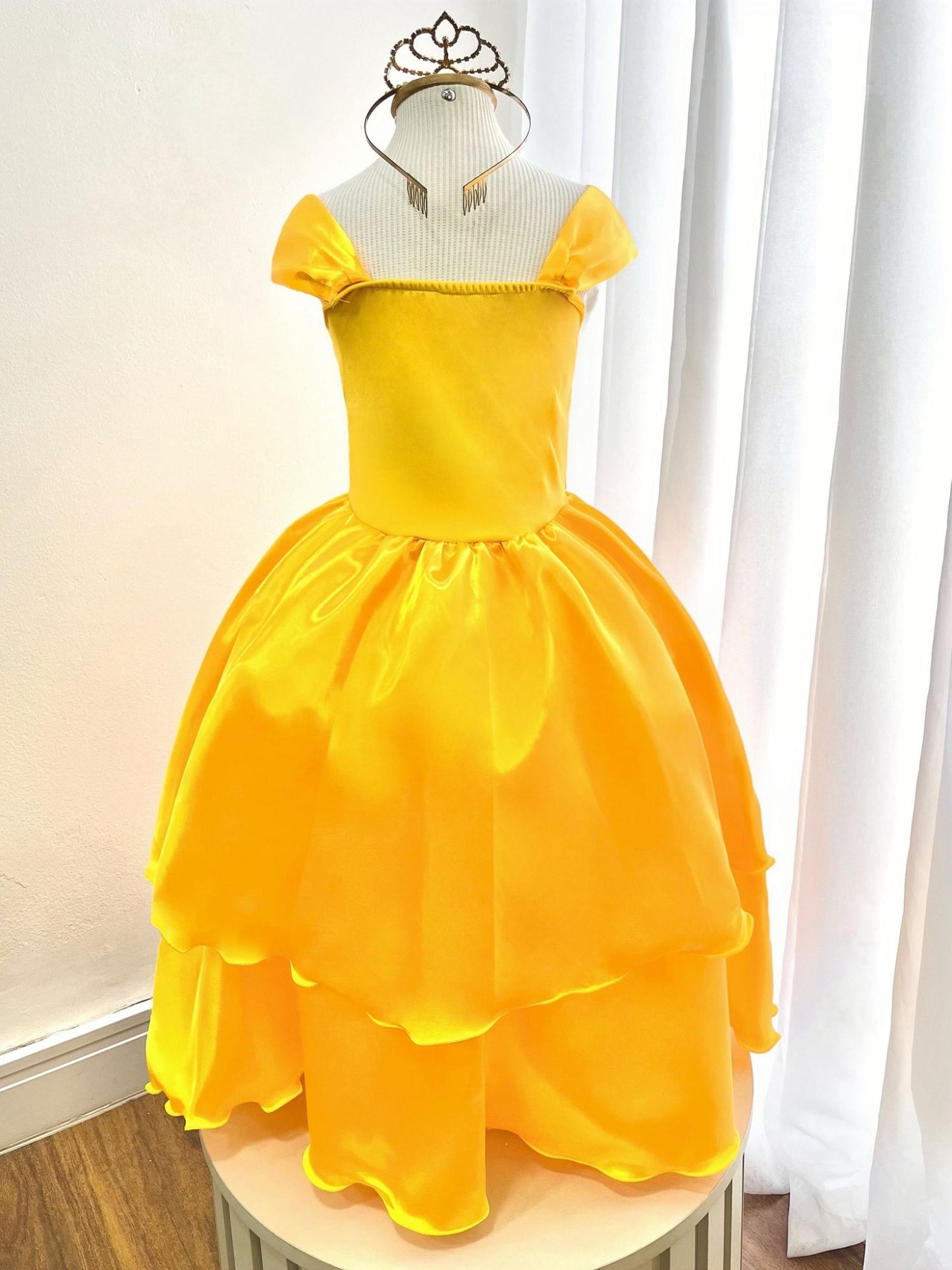 Disfraz infantil de La Bella y la Bestia amarillo oscuro para fiestas