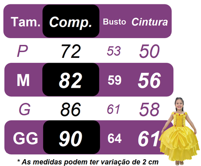 Disfraz infantil de La Bella y la Bestia amarillo oscuro para fiestas